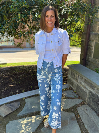 [TRIBAL] Flora Flowy Wide Crop Pants