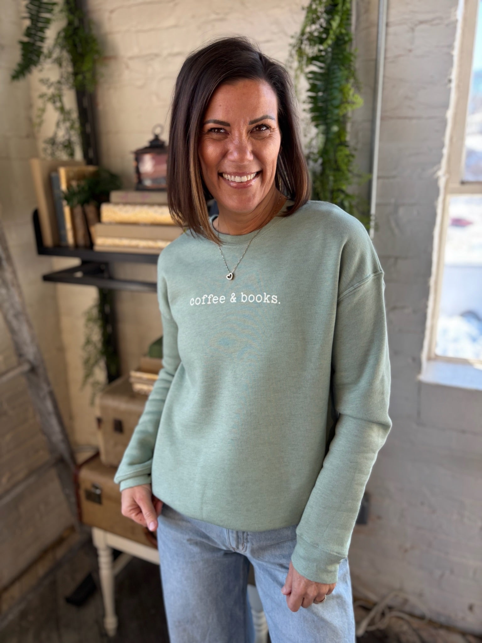 Coffee & Books Graphic Sweatshirt
