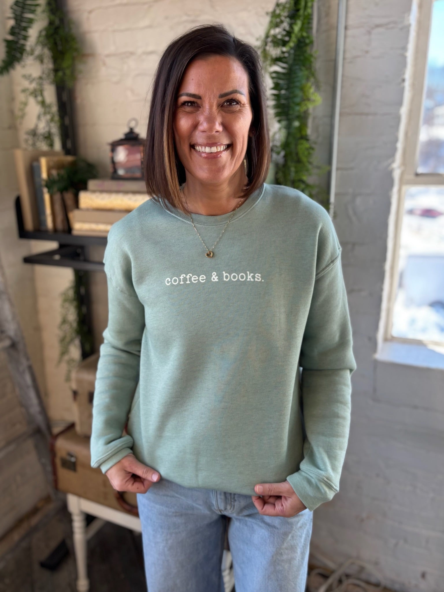 Coffee & Books Graphic Sweatshirt