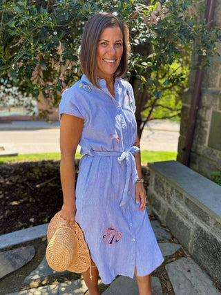 [TRIBAL] Isla Embroidered Shirt Dress