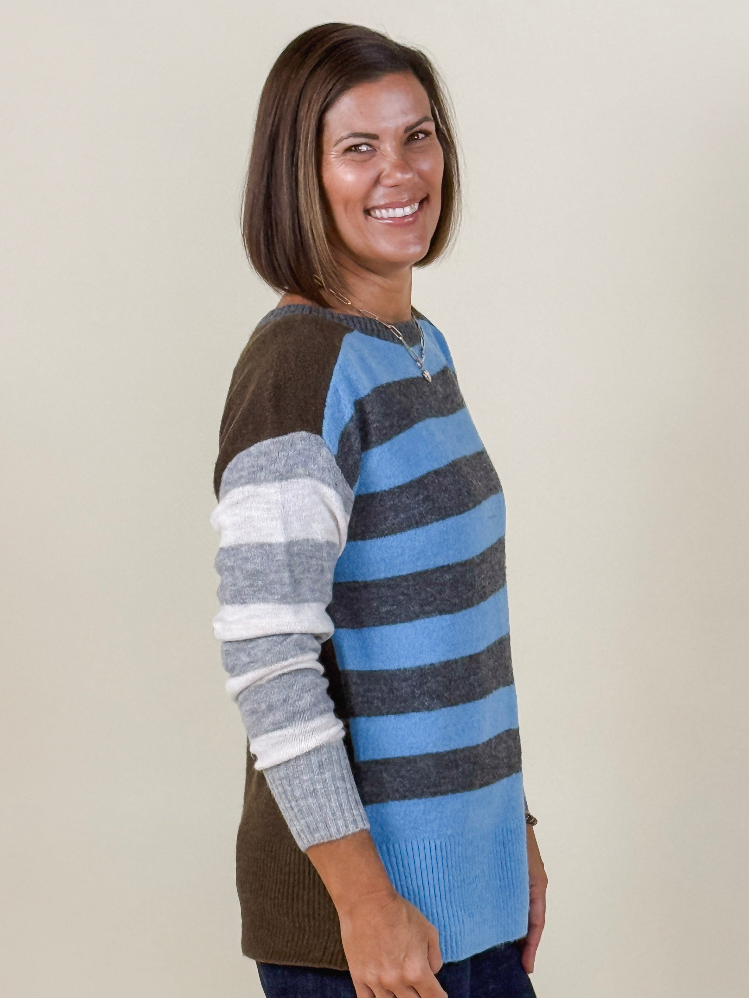 [TRIBAL] Boat Neck Sweater