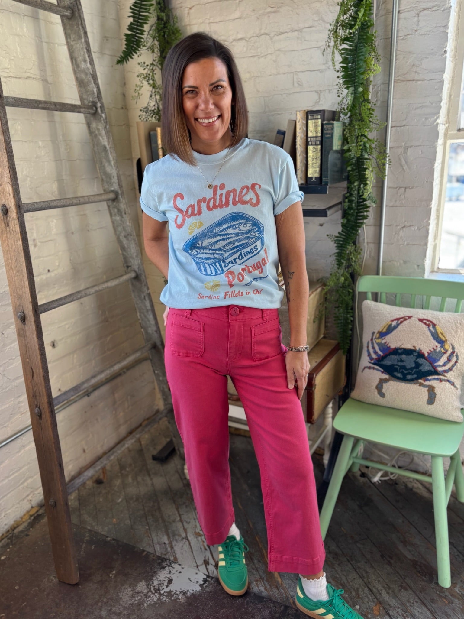 Terra Crop Woven Denim Pants