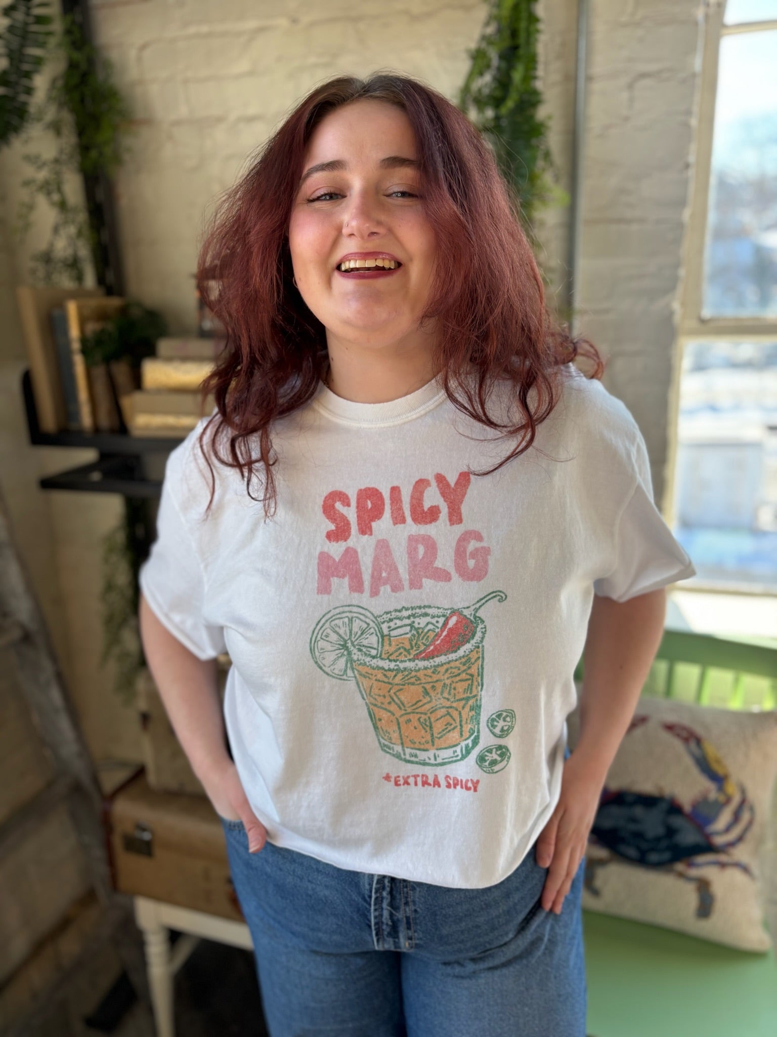 Spicy Marg Vintage Graphic Crop Top