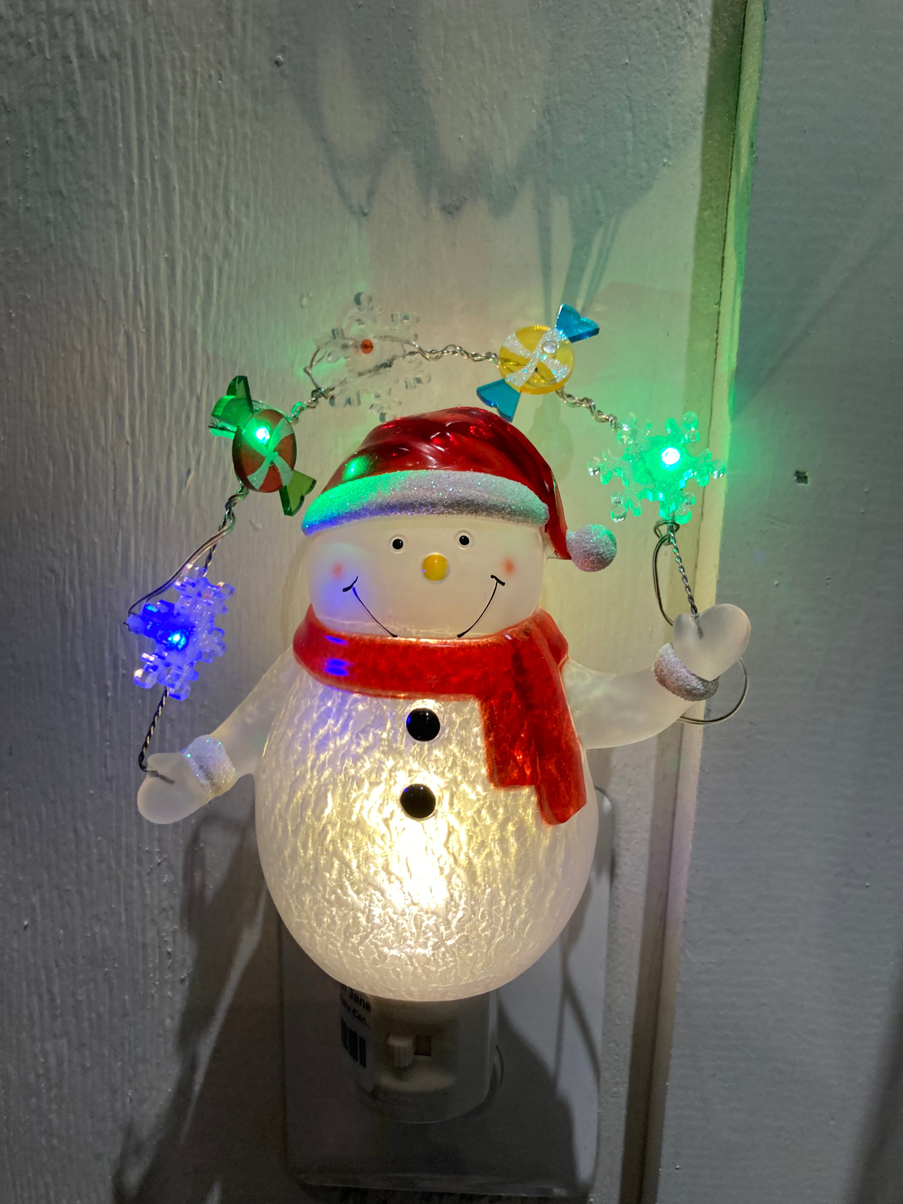 Snowman w/ Snowflake Candy Night Light