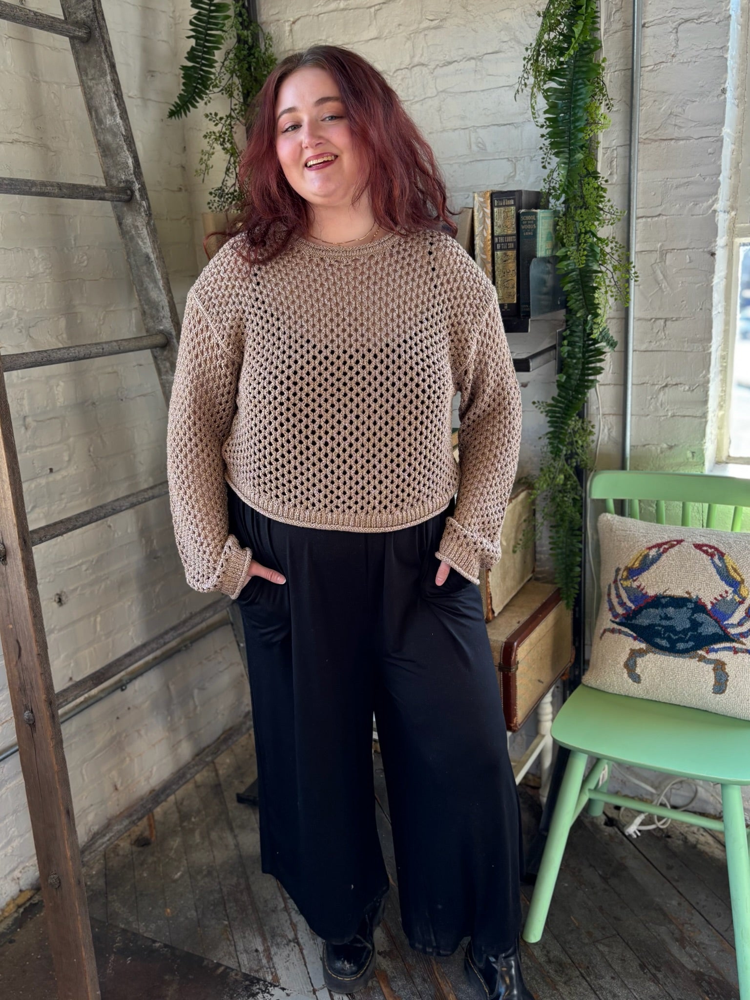 [Z Supply] Cala Shimmer Crochet Sweater
