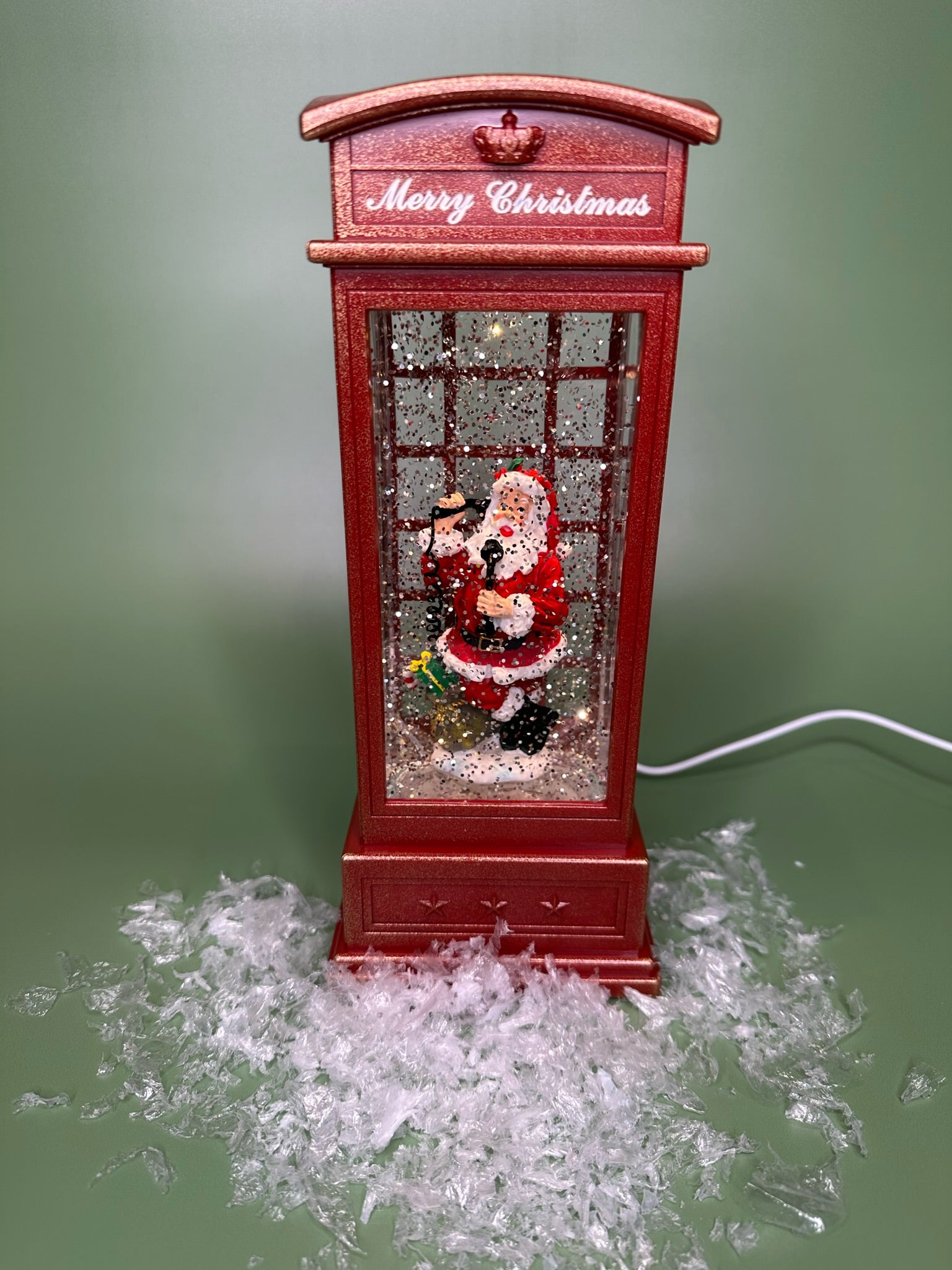 LED Swirl Phone Booth w/ Santa