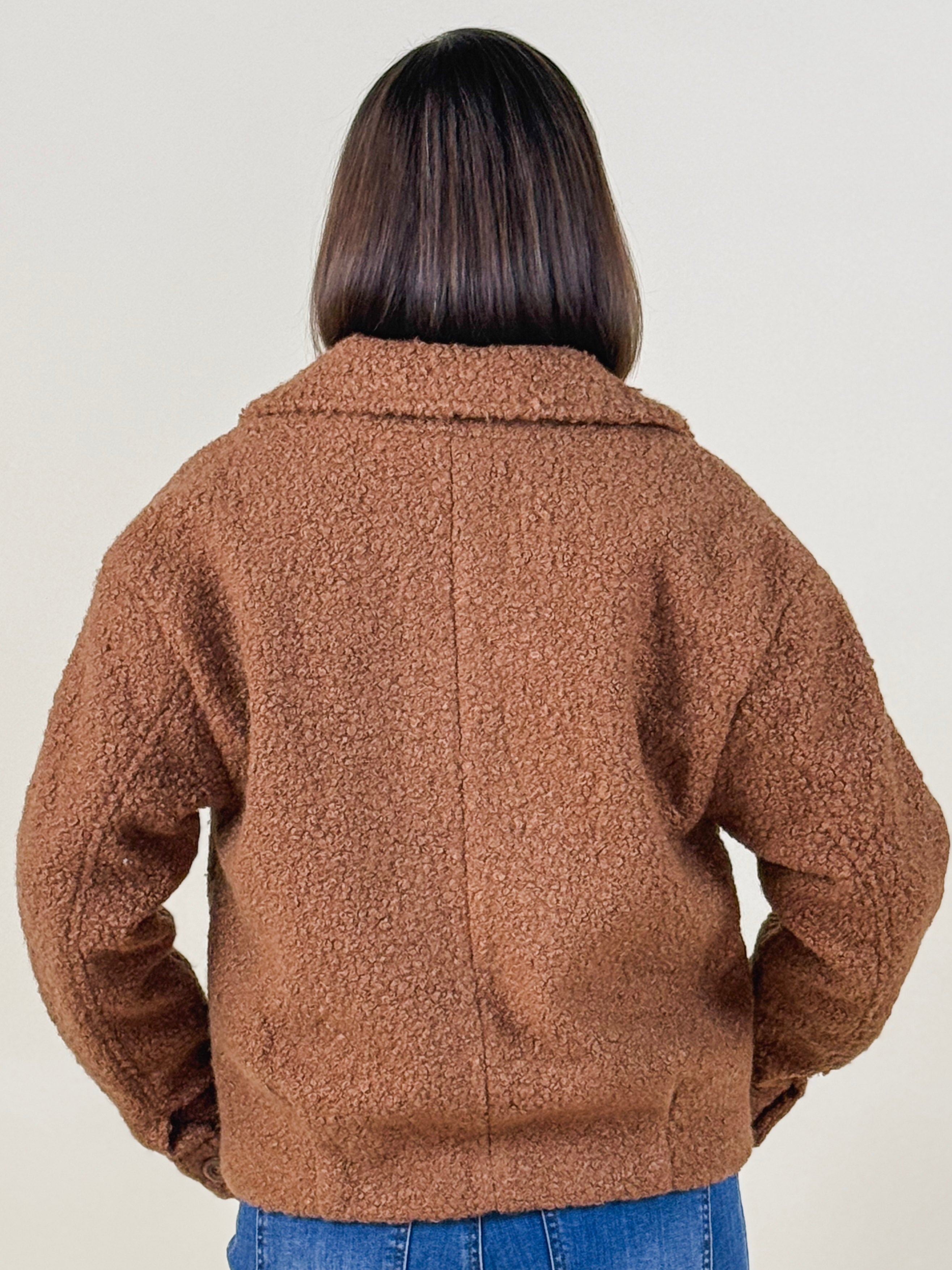 [TRIBAL] Button Front Boucle Jacket