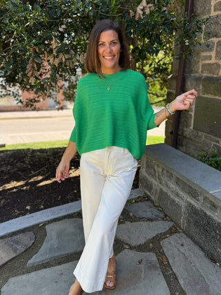 Aiko 'Aja' Crop Sweater Top - Verde