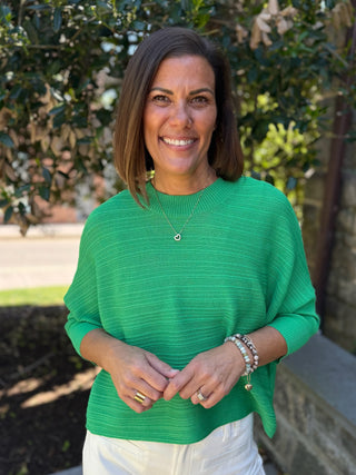 Aiko 'Aja' Crop Sweater Top - Verde