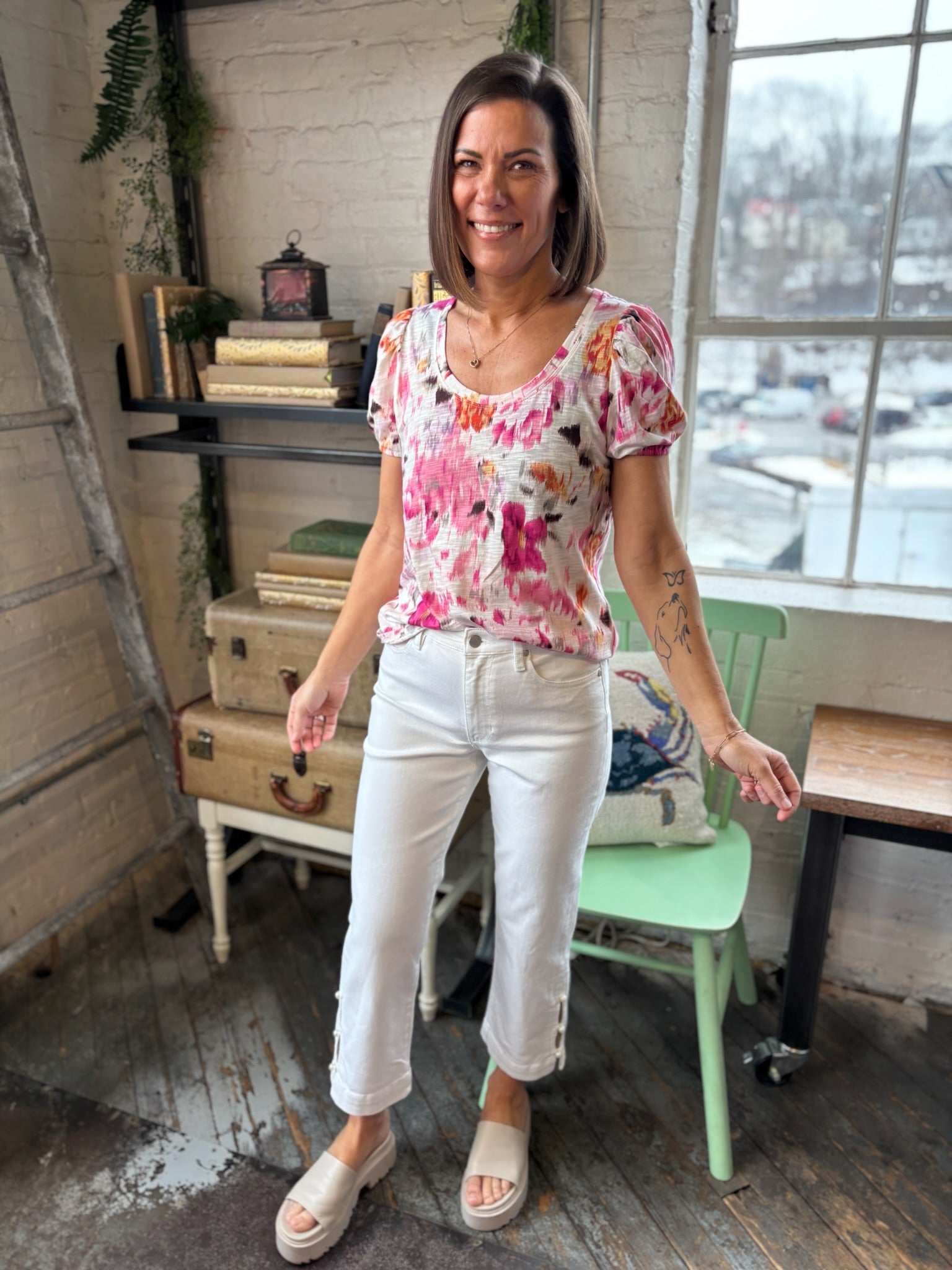 [Liverpool] Poppy Puff Sleeve Top