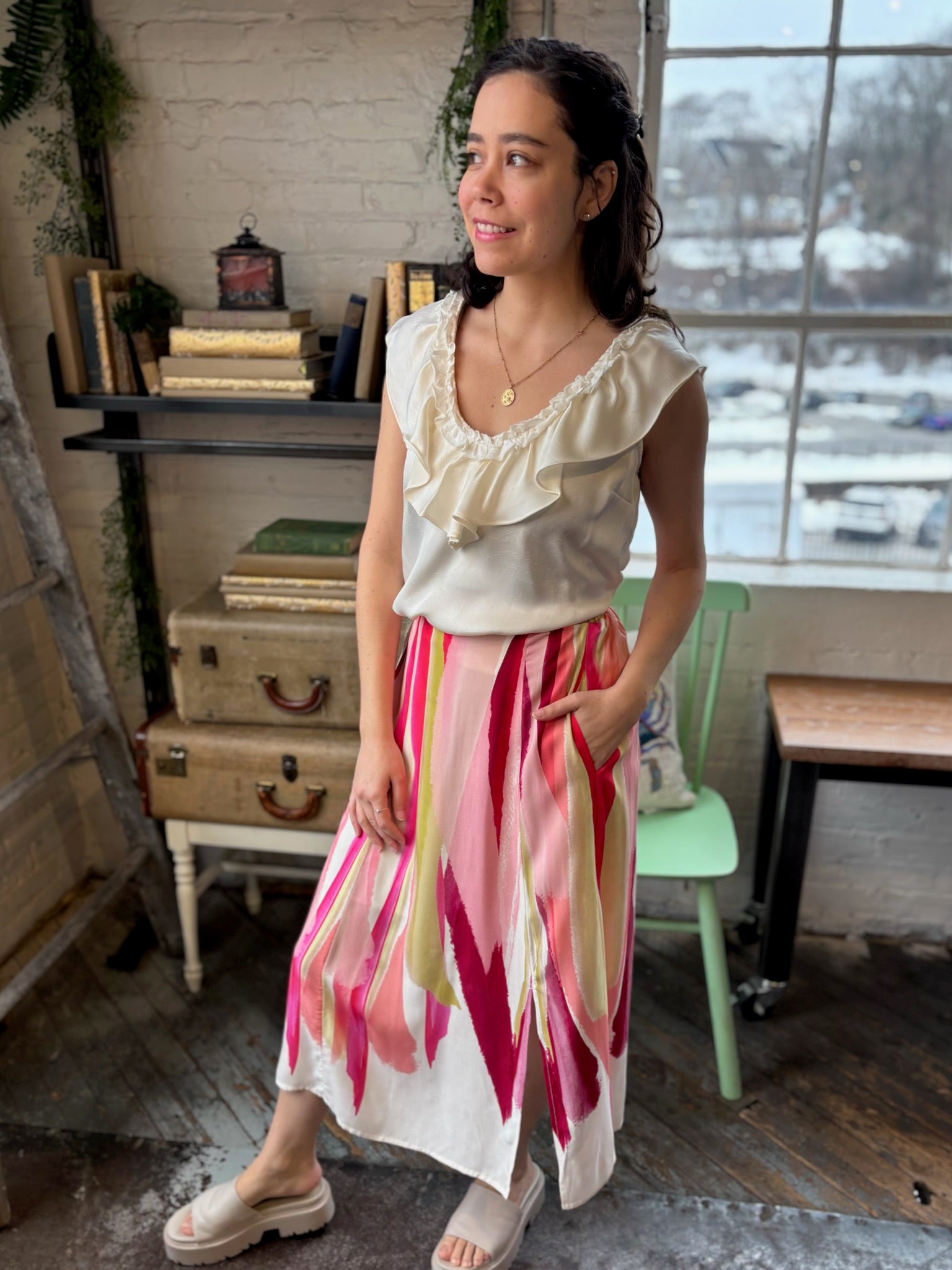 [Liverpool] Fallon Pull-On Midi Skirt