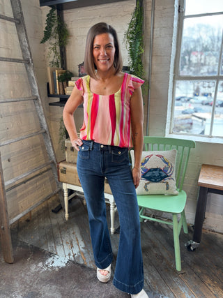 [Liverpool] Hannah Flare Jeans with Mini Patch Pockets, 30" Inseam