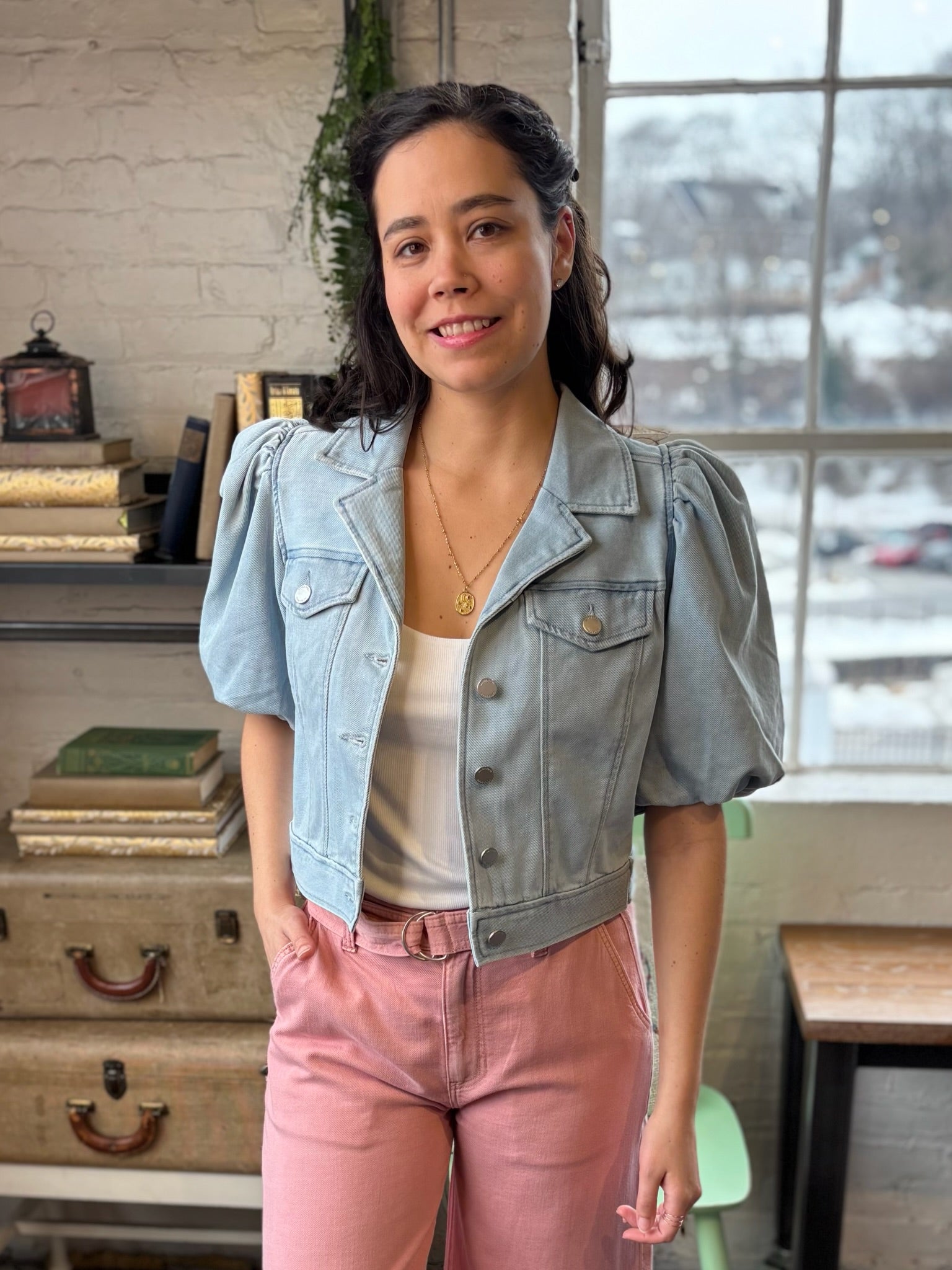 [Liverpool] Bay Cropped Trucker Jacket