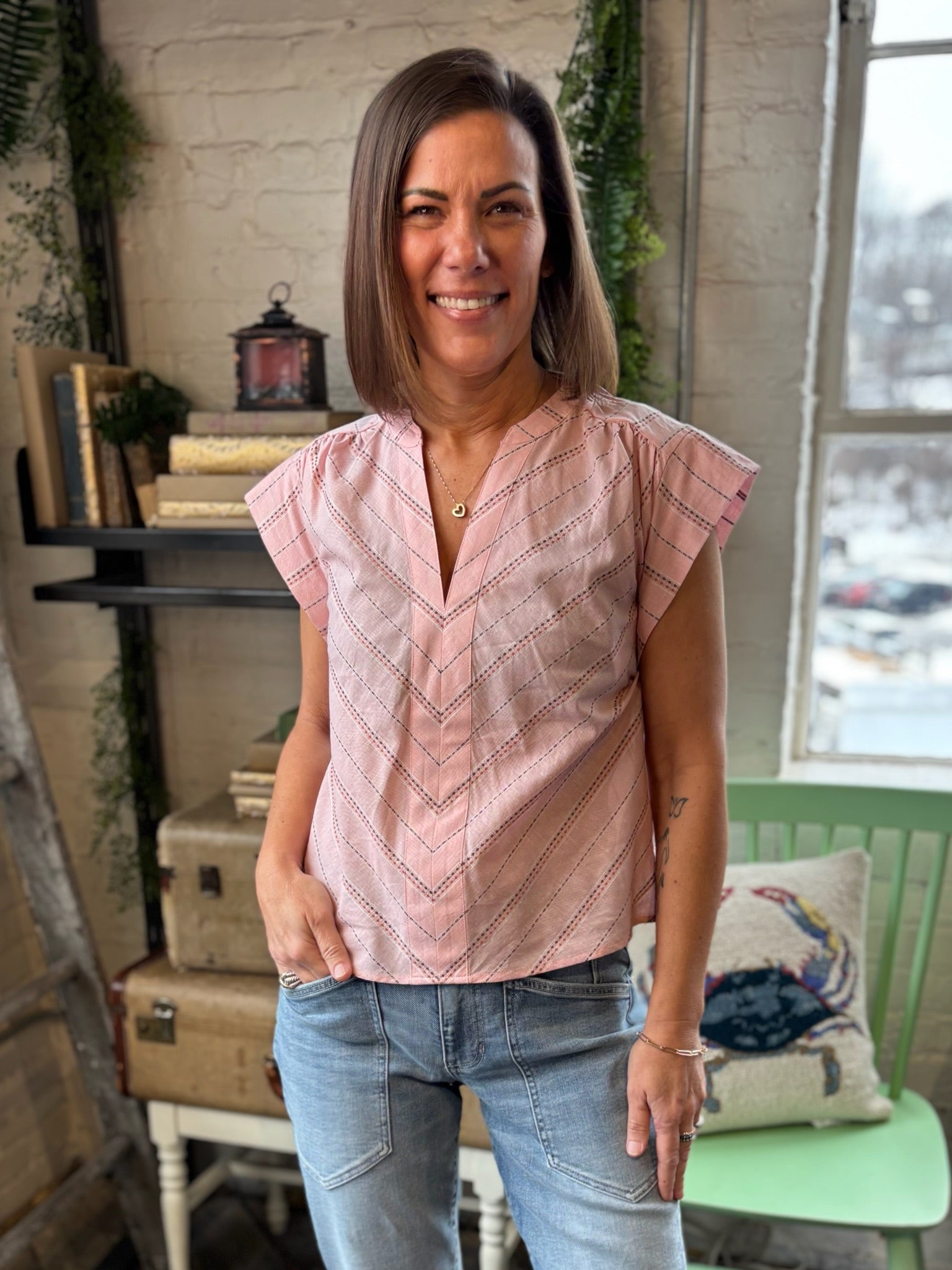 [Liverpool] Sophie Short Sleeve Woven Top