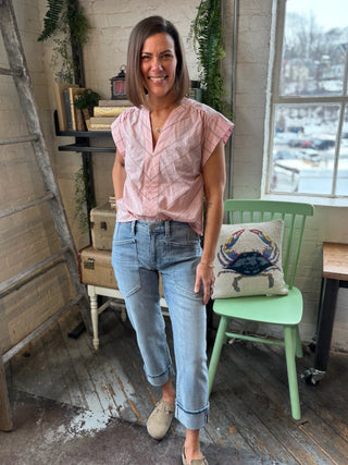 [Liverpool] Marley Cropped Girlfriend Cuffed Jeans, 25"/28” Inseam