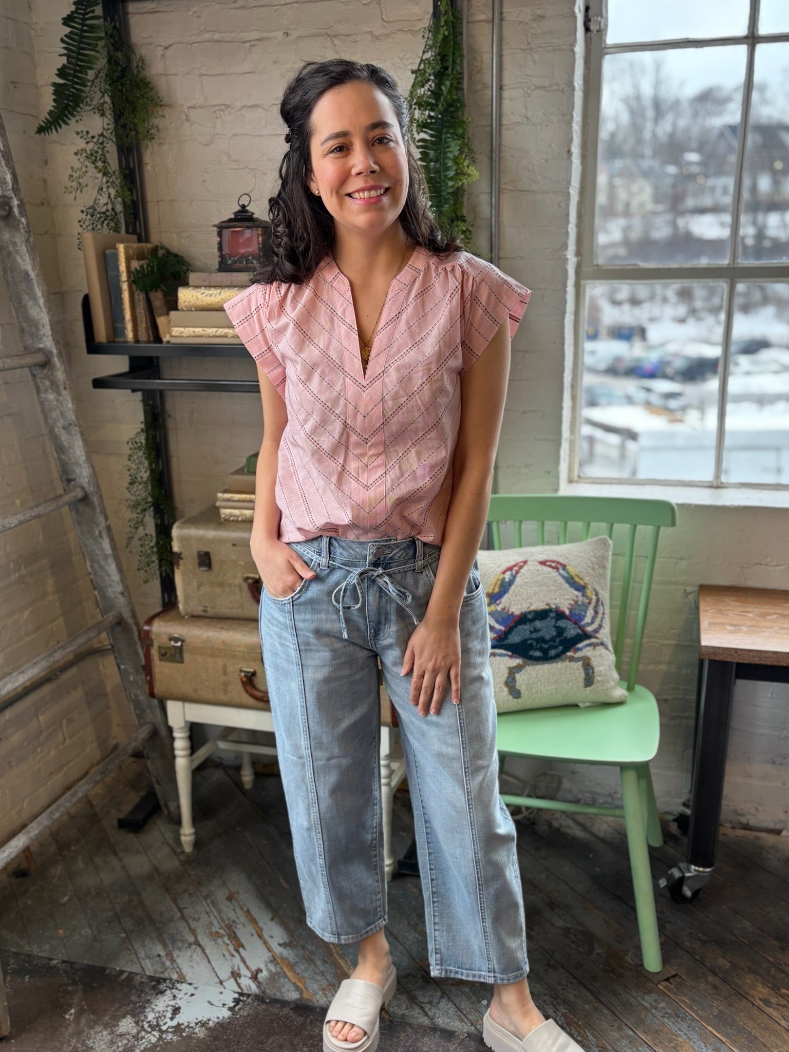 [Liverpool] Sophie Short Sleeve Woven Top