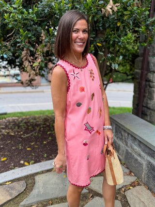 Emeline Sleeveless Embroidered Dress