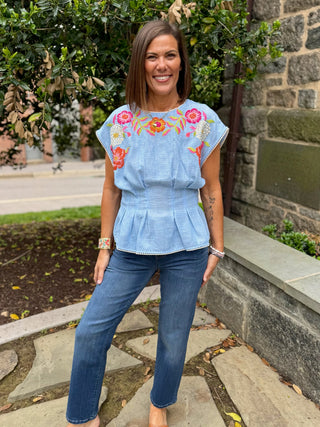 Ember Floral Embroidery Top