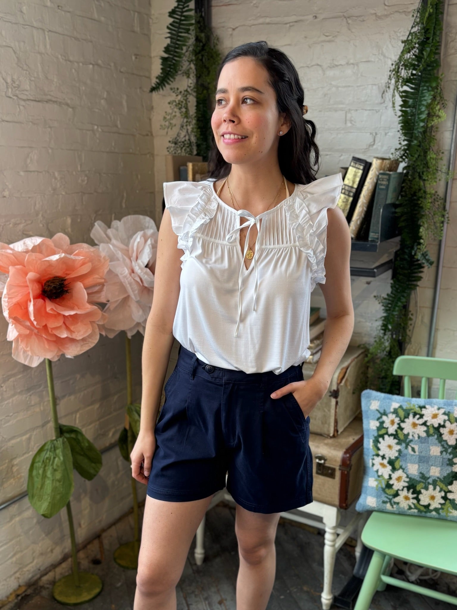 [Liverpool] Danielle Pleated Trouser Shorts, 5" Inseam