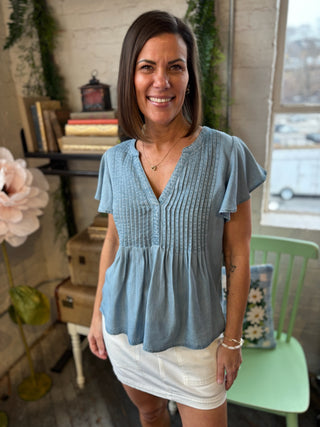 [Liverpool] Rae Flutter Sleeve Blouse