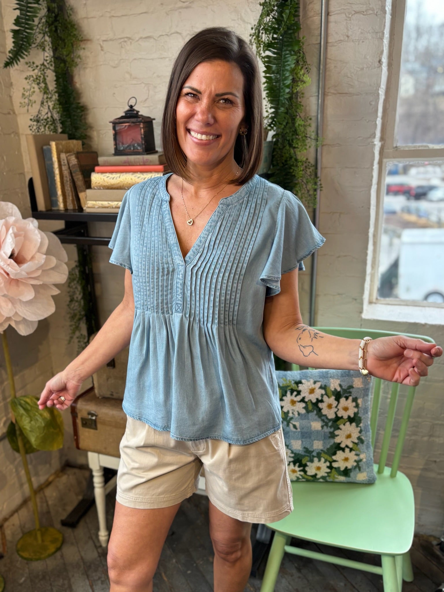 [Liverpool] Danielle Pleated Trouser Shorts, 5" Inseam