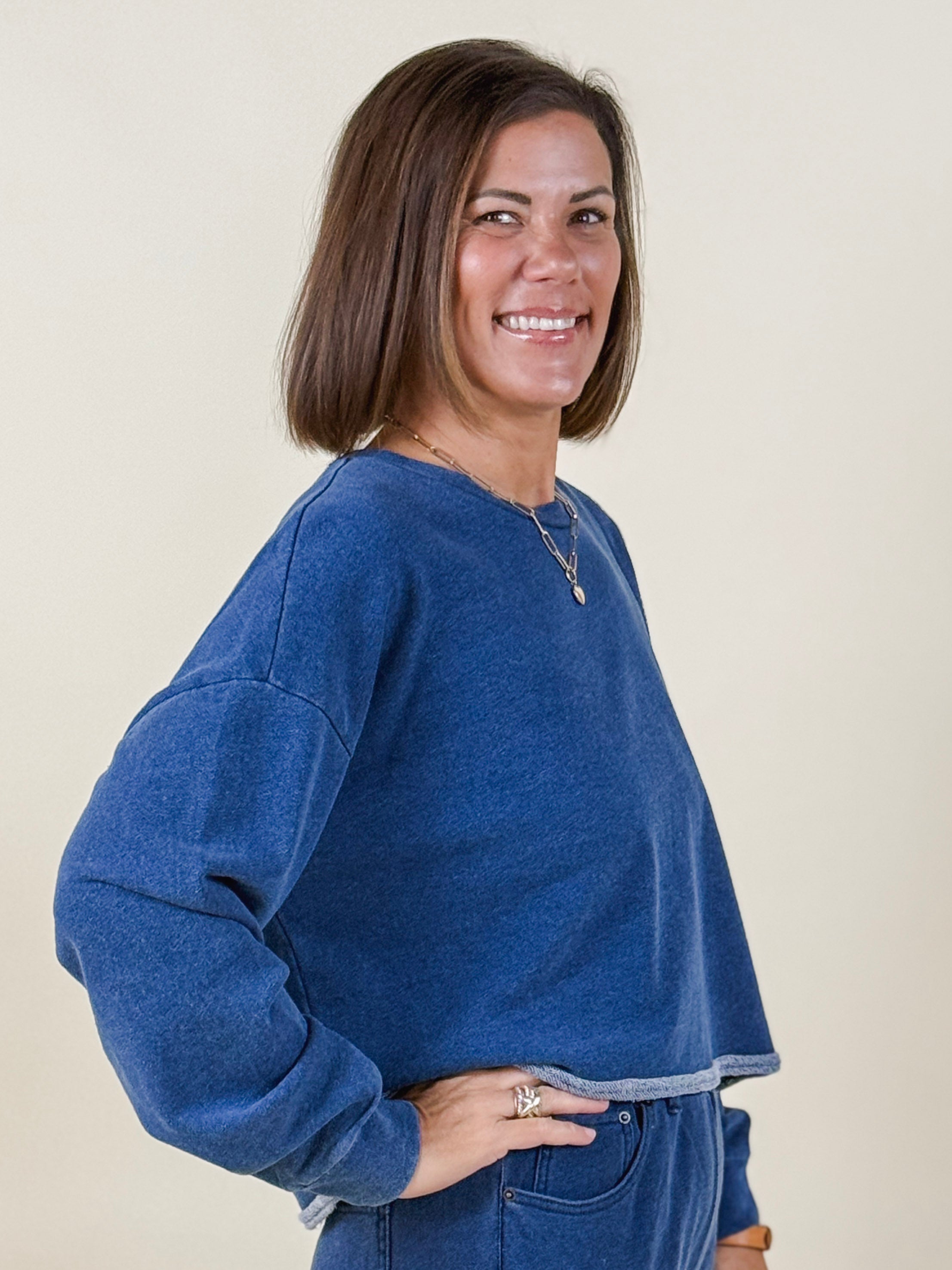 [Z Supply] Circuit Knit Denim Sweatshirt