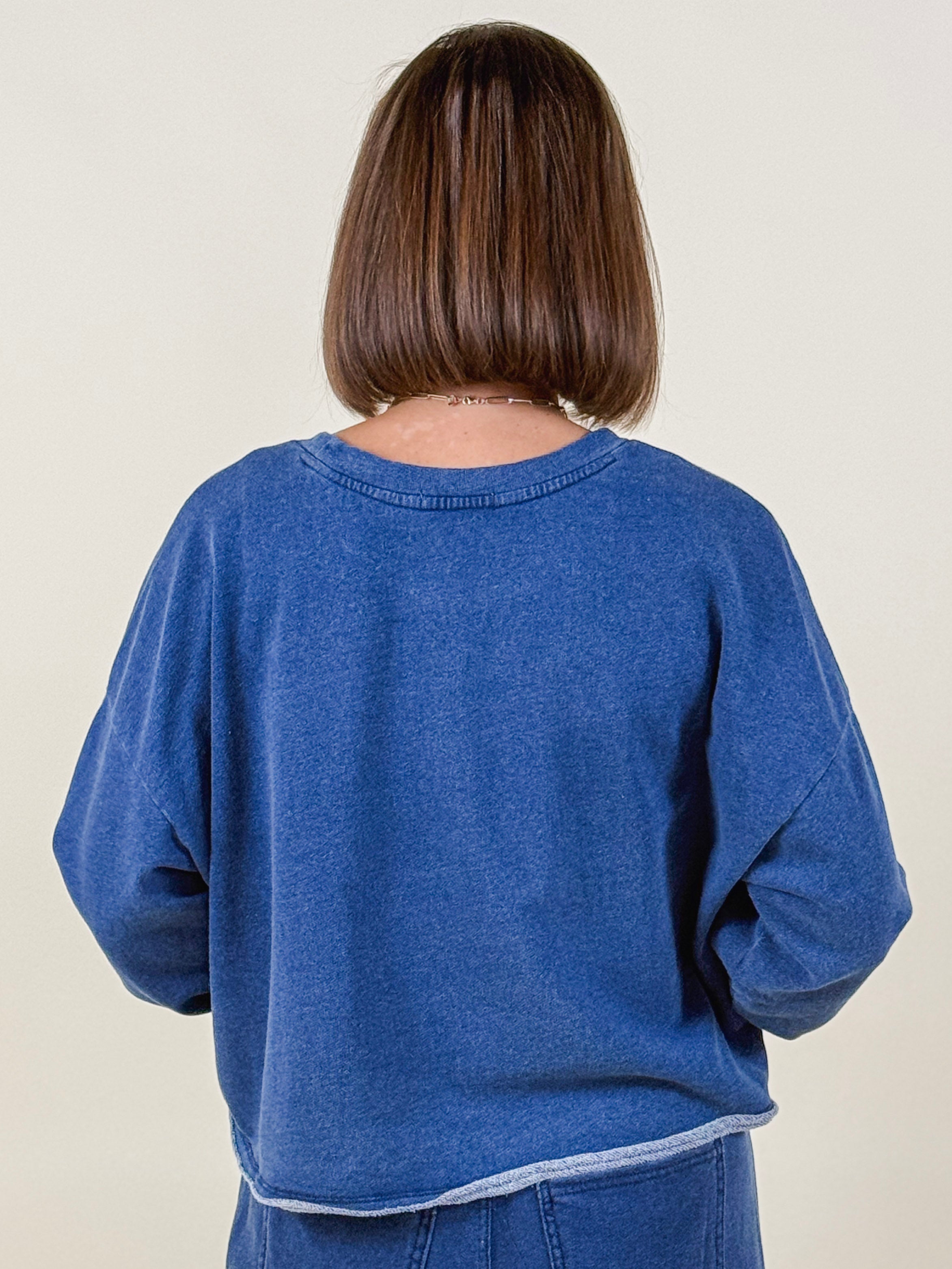 [Z Supply] Circuit Knit Denim Sweatshirt