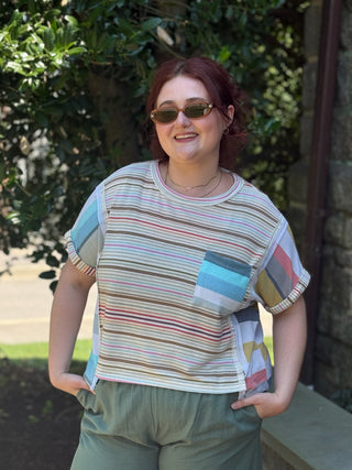 Beck French Terry Mixed Stripe Top
