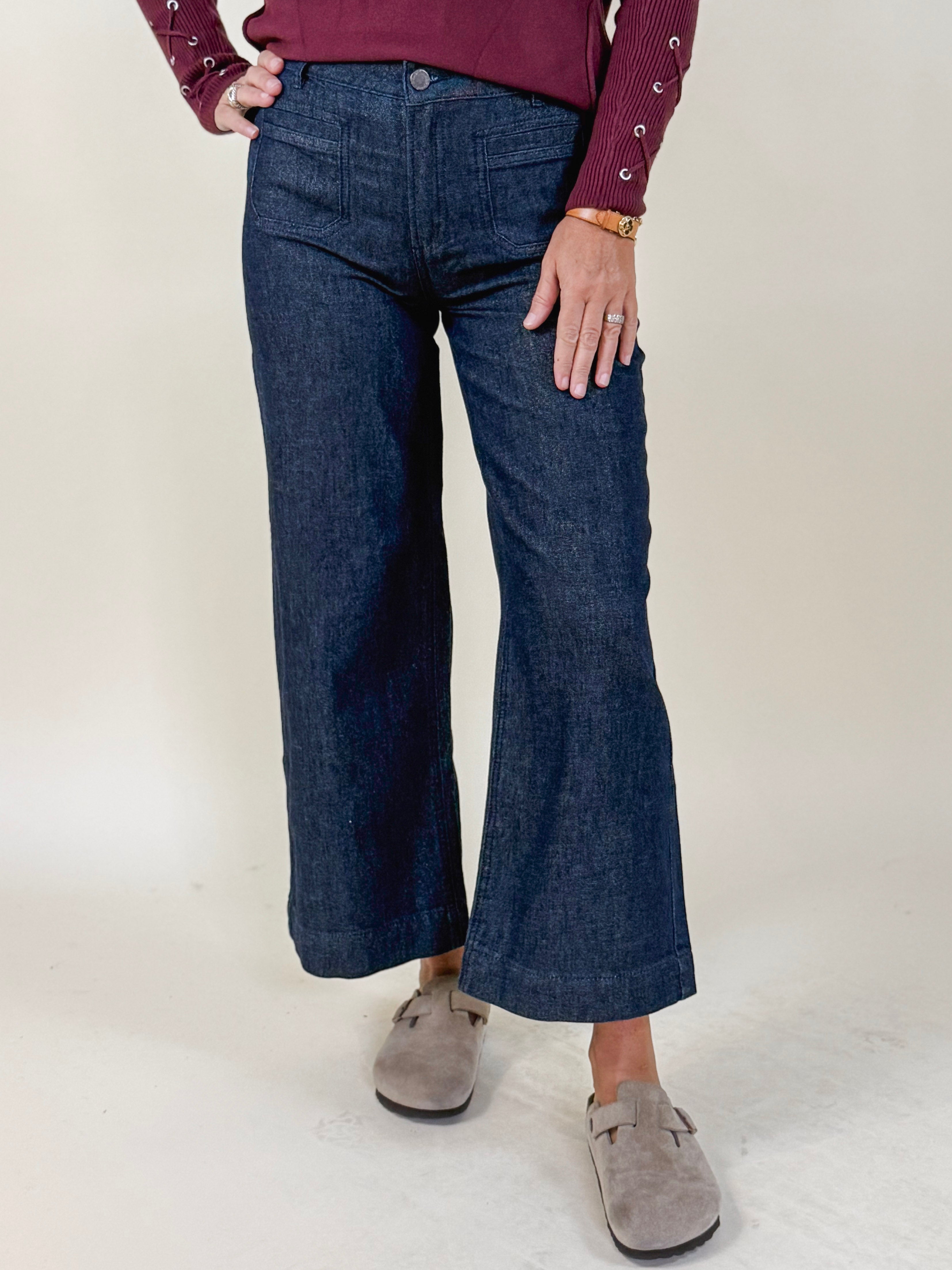 Marcy Metallic Flare Jeans, 27" Inseam