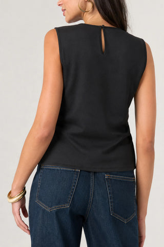 [Liverpool] Wilma Embellished Knit-to-Woven Sleeveless Top