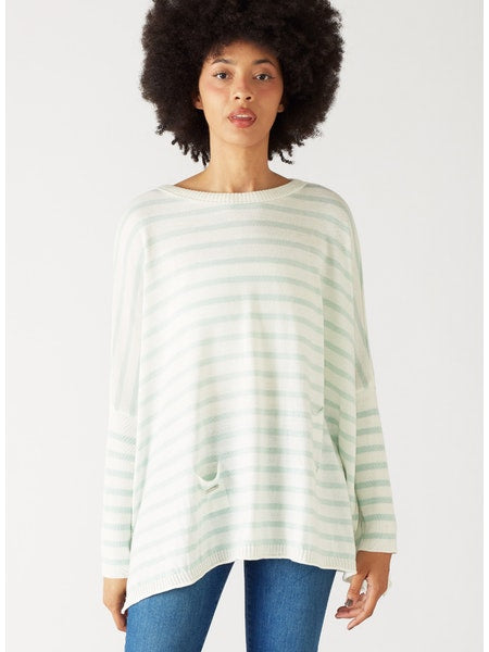 Catalina Crewneck Sweater - Mint Chip Stripe - OS