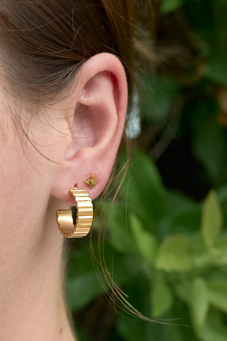 Dylan Ridged Gold Hoops