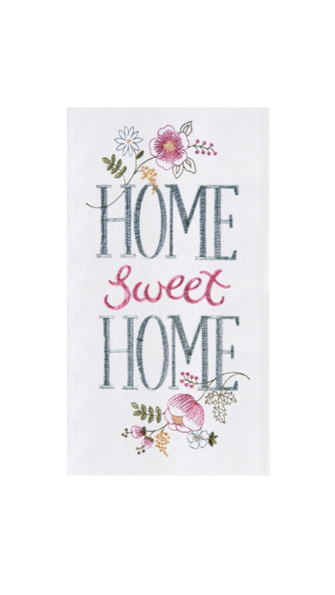Home Sweet Home Floral Tea Towel