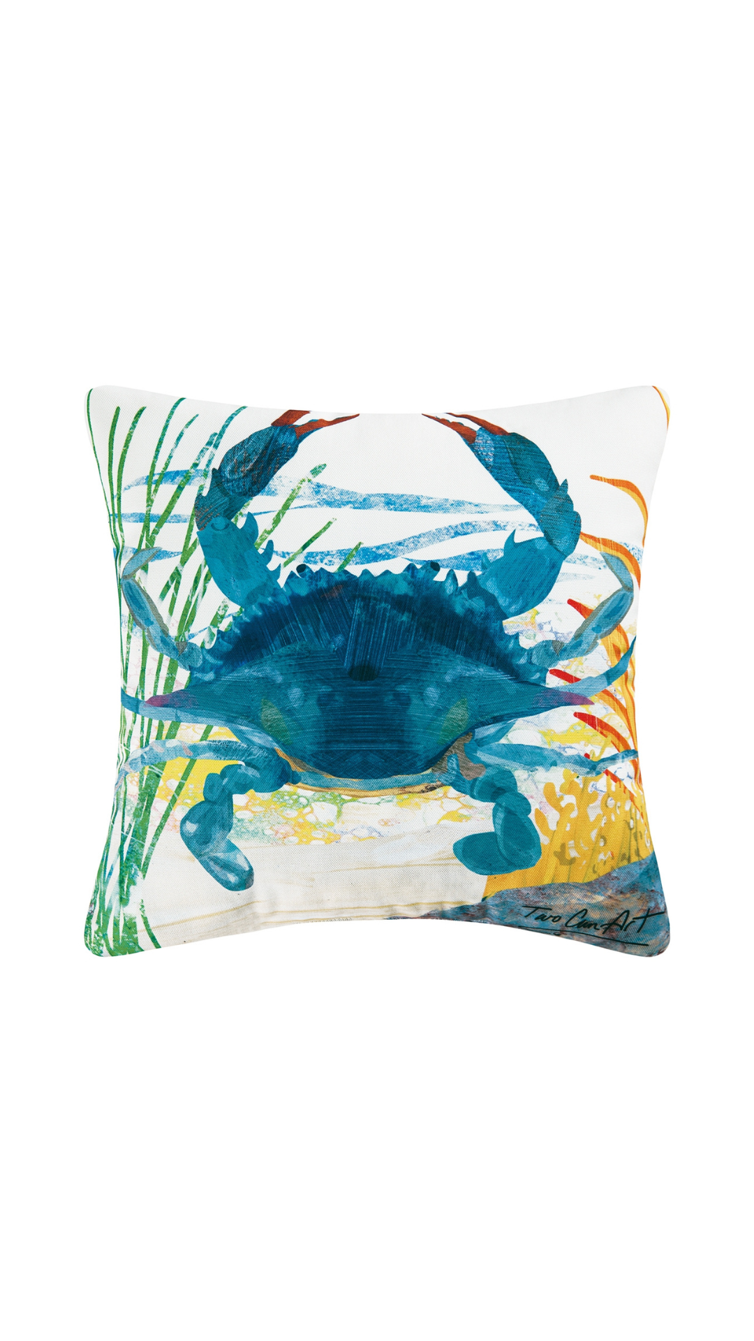 Brushed Blue Crab Pillow