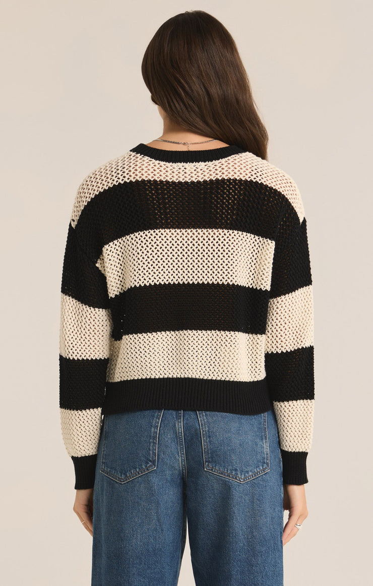 [Z Supply] Broadbeach Stripe Sweater - Black