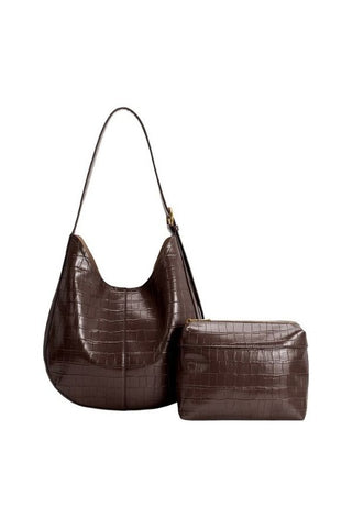 Stefanie Recycled Vegan Leather Tote - Chocolate