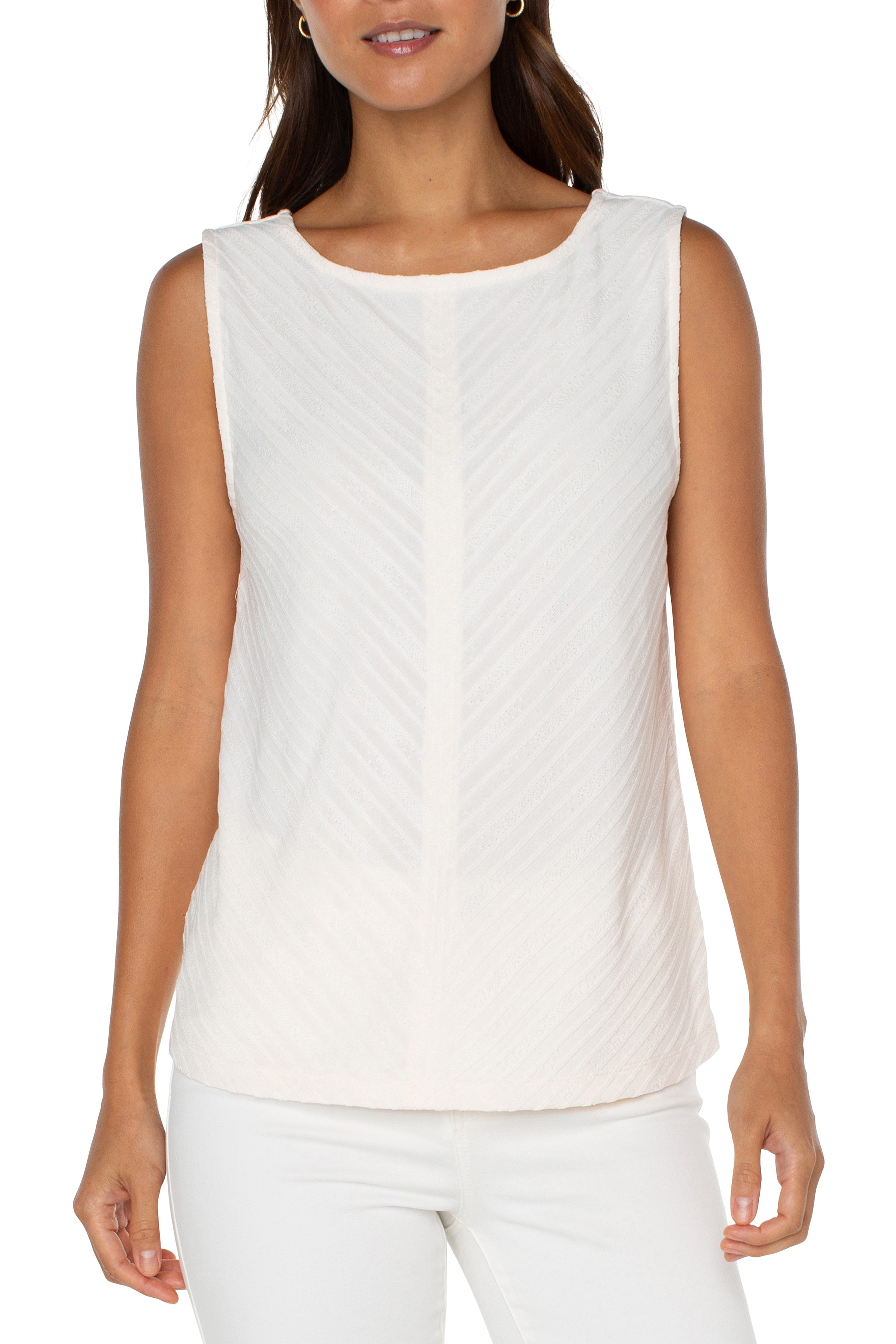 [Liverpool] Sleeveless Boat Neck Top