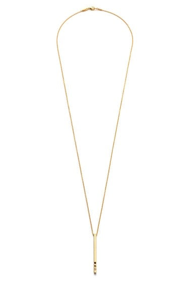 Gold Bar with Ombre Crystal Necklace