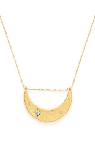 Starlight Crescent Necklace - Crystal