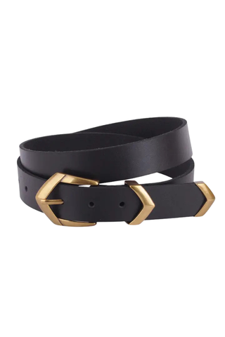 Angular Chevron Buckle Leather Belt