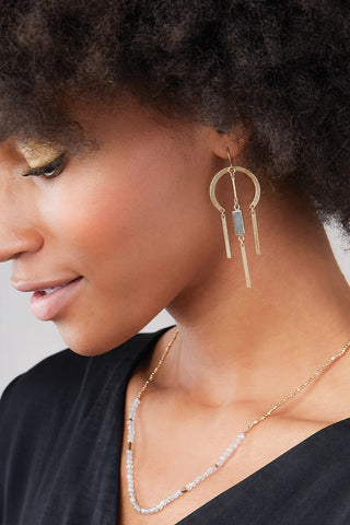Dream Stone Earrings - Turquoise/Gold