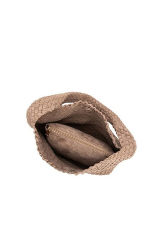 Johanna Suede Vegan Leather Shoulder Bag - Clay