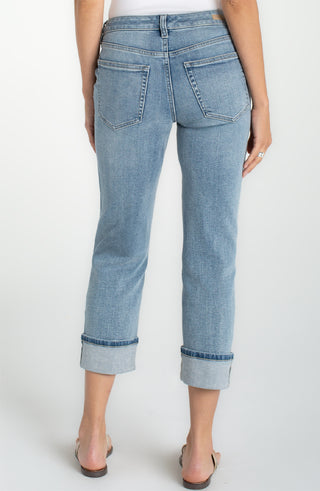 [Liverpool] Marley Cropped Girlfriend Cuffed Jeans, 25"/28” Inseam