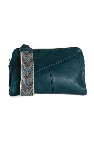 Gigi Crossbody with Woven Wrist Strap - Classic Teal