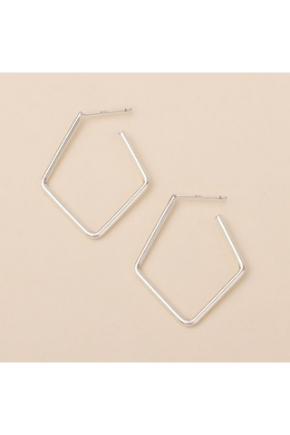 Refined Earring Collection - Orion Diamond Hoop/Silver