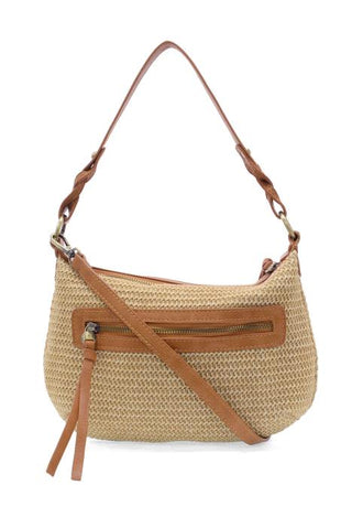 Straw Effie Hobo with Removable Braided Strap - Natural
