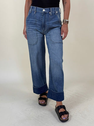 [Liverpool] Demi High Rise Utility Pocket Straight Denim, 27" Inseam