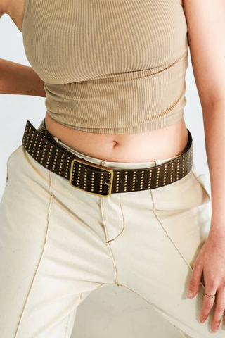 Stud Covered Leather Belt
