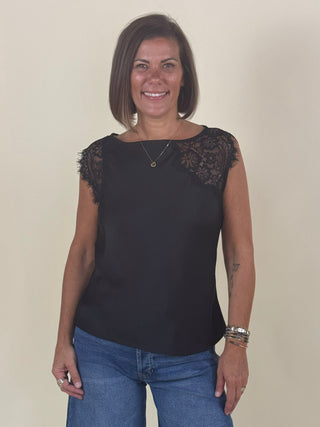 [Liverpool] Lacie Sleeveless Lace Detail Top