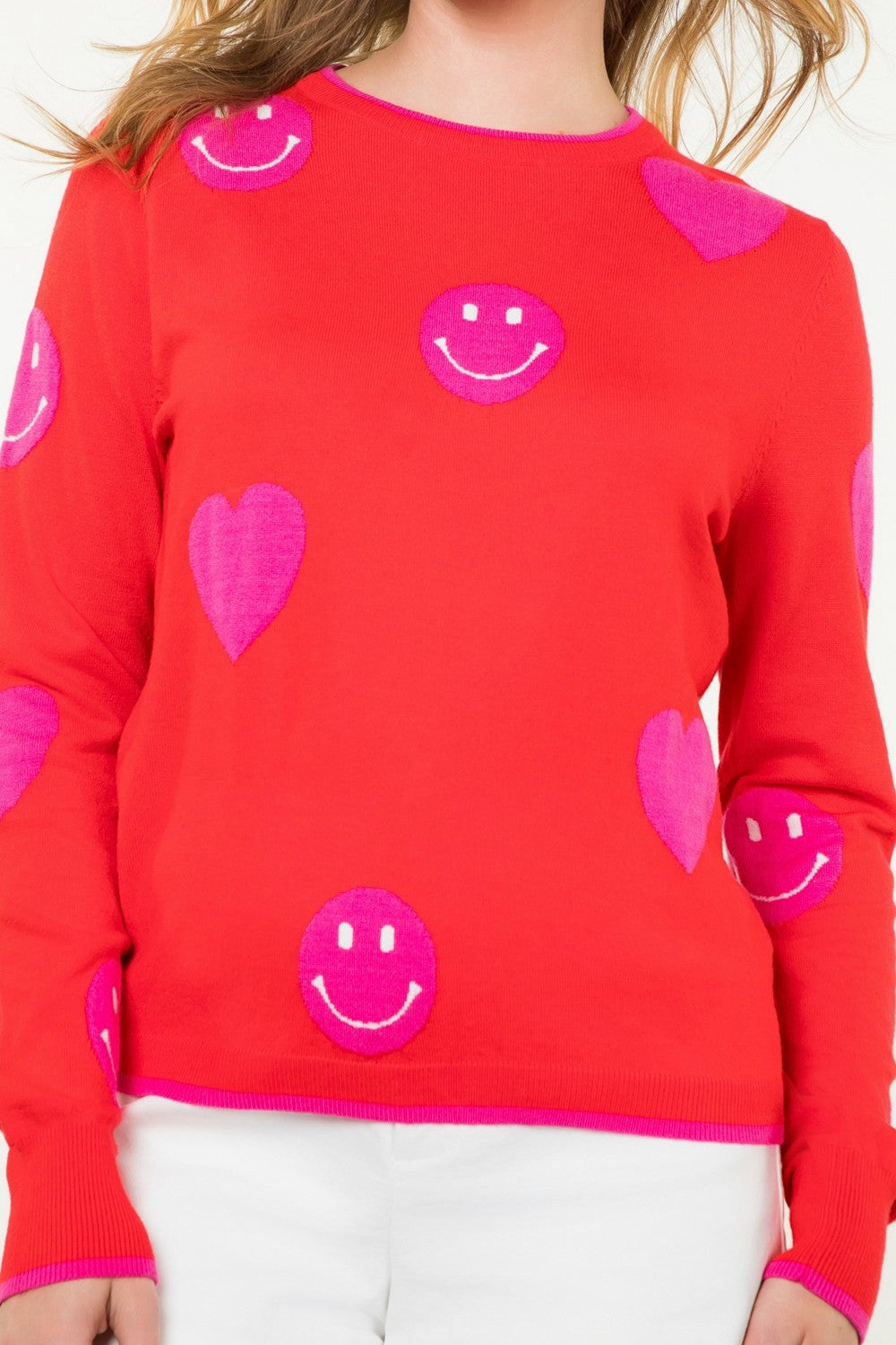 Smiley Face Heart Sweater